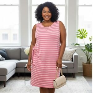 Talbots Pink Striped Sleeveless Dress – ChicTie Detail-plus Size 3X